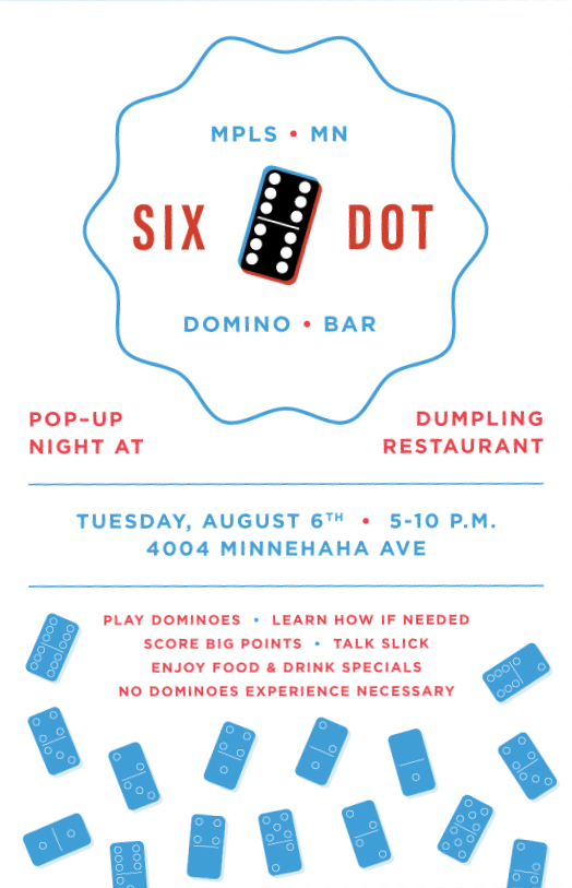 Flier for a pop-up event hosted by Six Dot.