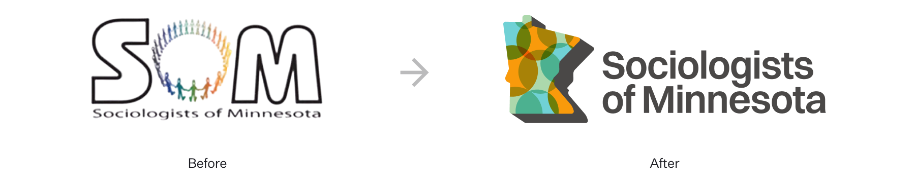 Comparison of the old SOM logo and the new one.