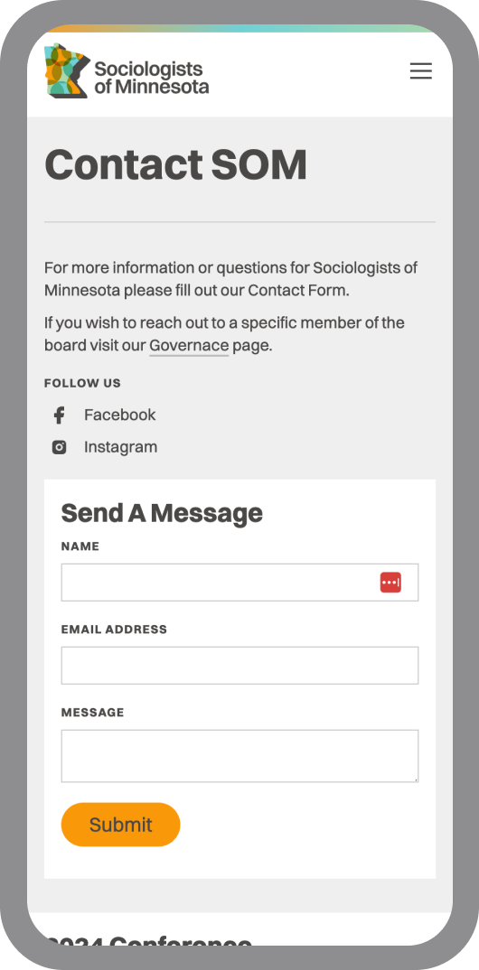 The membership section shown on a mobile phone.